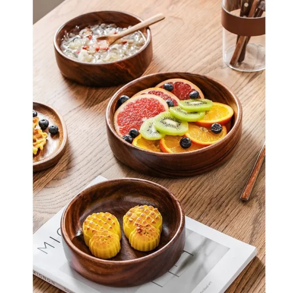 Stackable Wooden Salad Plates (2 Bowls) - Image 4